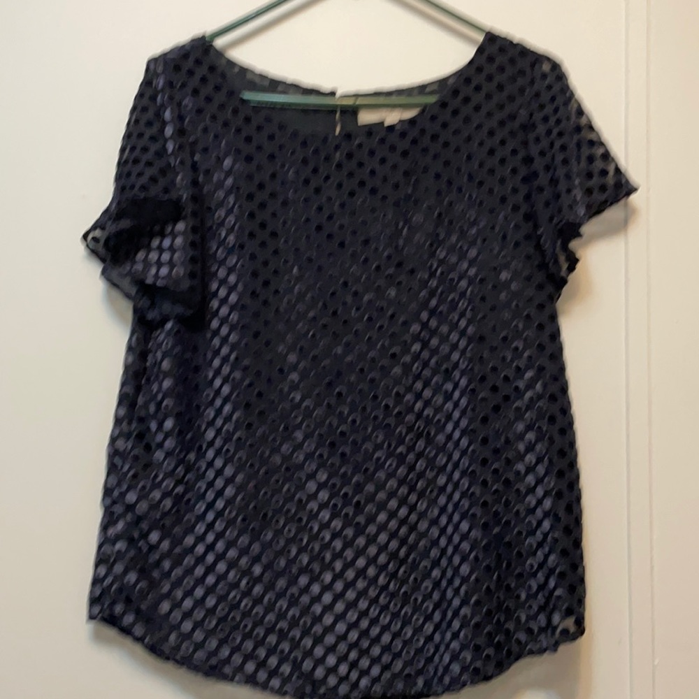 Loft Navy flutter sleeve top
